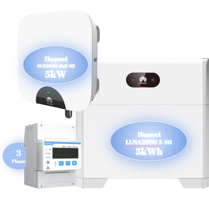 Huawei Hybrid Solar Kit 5kW – SUN2000-5KTL-M1 + Μπαταρία LUNA2000-5kWh + Smart Meter