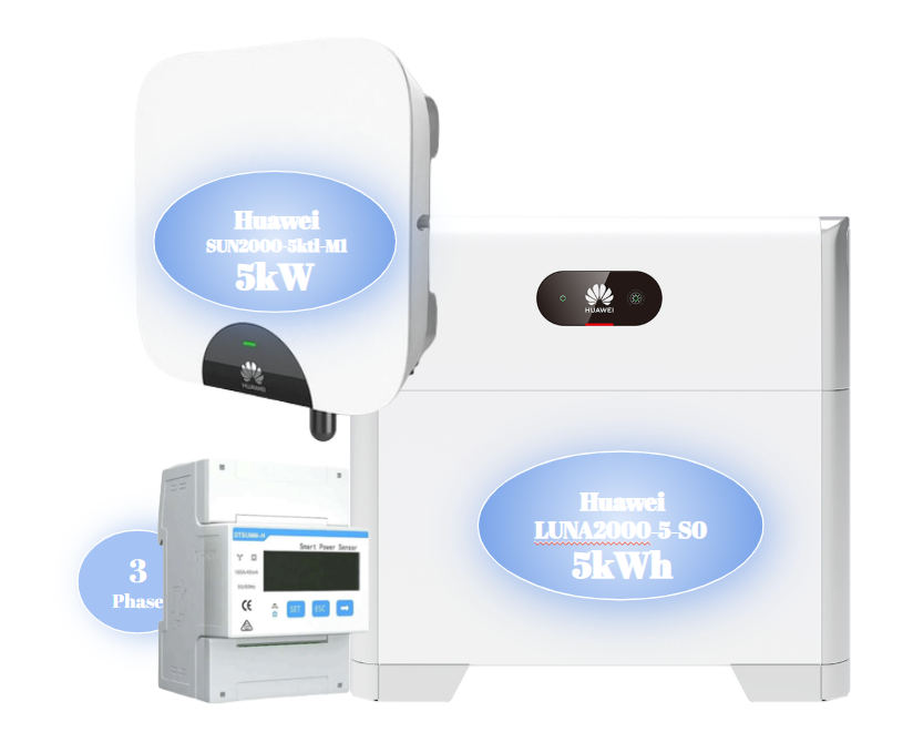 Huawei Hybrid Solar Kit 5kW – SUN2000-5KTL-M1 + Μπαταρία LUNA2000-5kWh + Smart Meter