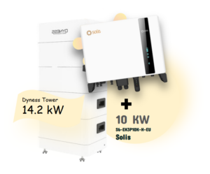 Solis 10kW Τριφασικό Υβριδικό Σύστημα με Μπαταρία Dyness Tower 14.2kWh (High Voltage)