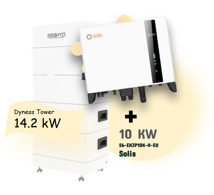 Solis 10kW Τριφασικό Υβριδικό Σύστημα με Μπαταρία Dyness Tower 14.2kWh (High Voltage)